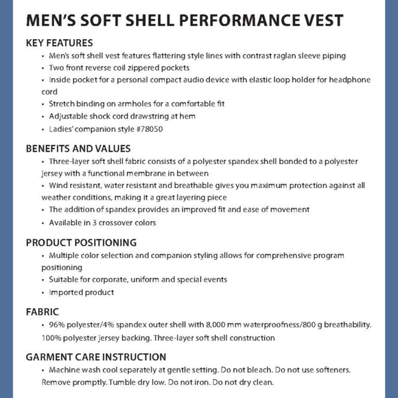 North End Mens Zip Up Lightweight Performance Vest Sz Large - Picture 8 of 8